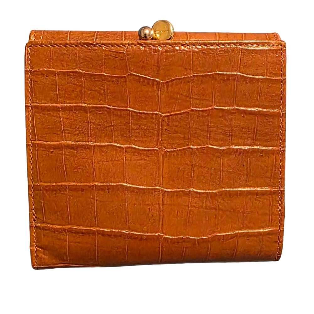 Salvatore Ferragamo Tan Croc-Embossed Wallet - Picture 2 of 8